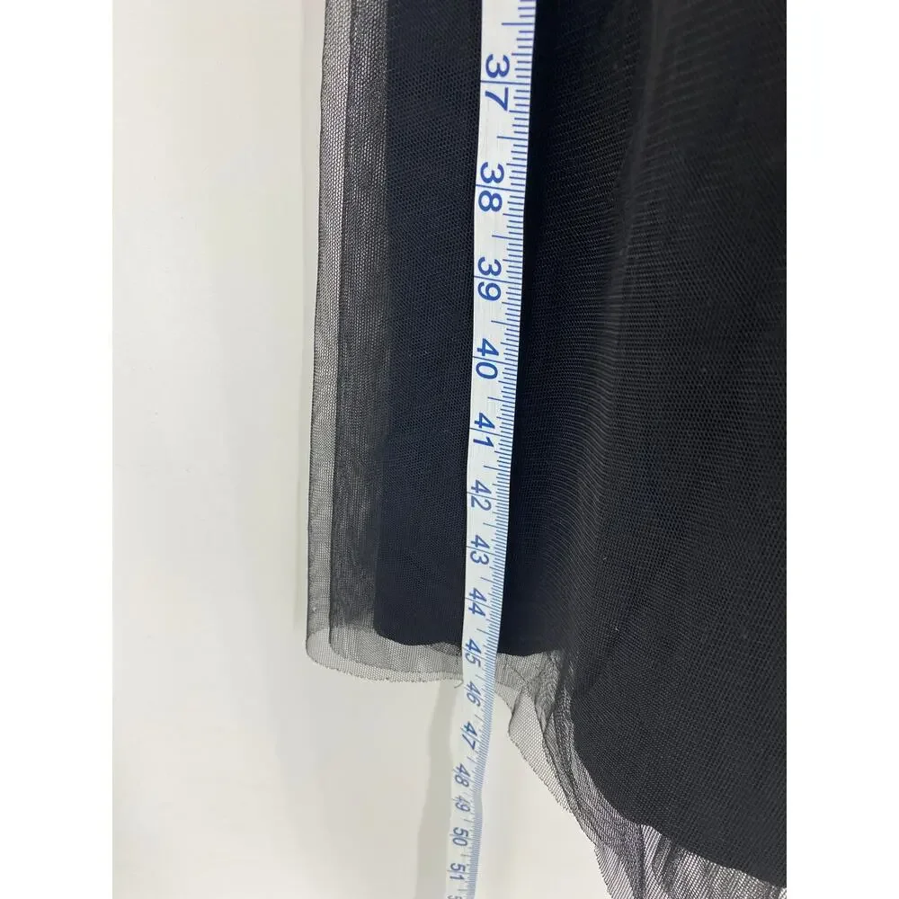 ELIZA J Black Chiffon Party Dress Size 12 Spaghetti Strap Cocktail WhimsyGoth